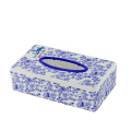 Boîte à papier / porte-serviette rectangulaire à imprimé en porcelaine bleue et blanche (FF-5053)